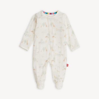Magnificient Baby Magnetic Me: Footie - White Serene Safari