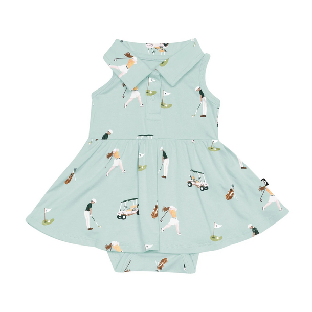 Kyte Clothing Kyte: Polo Bodysuit Dress - Golf