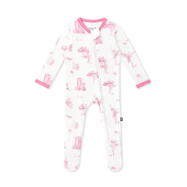 Kyte Clothing Kyte: Zipper Footie - Toile Ballet