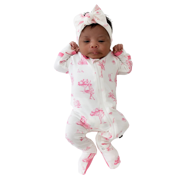 Kyte Clothing Kyte: Zipper Footie - Toile Ballet