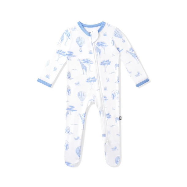 Kyte Clothing Kyte: Zipper Footie - Toile Safari