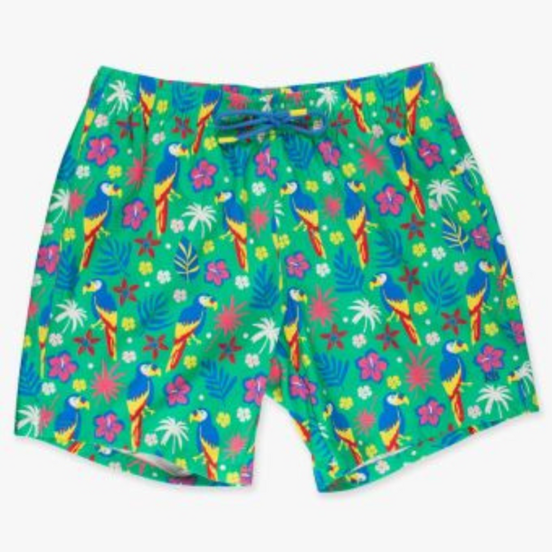 Rufflebutts Ruggedbutts: Men's Swim Trunks - Parrot Palms