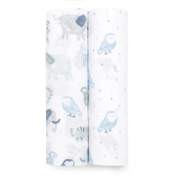 A+A: Muslin Swaddle 2pk - Time to Dream