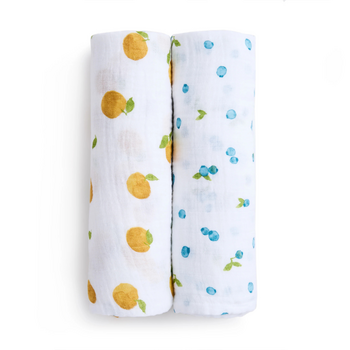 A+A: Organic Muslin Bib 2pk - Fresh Fruit