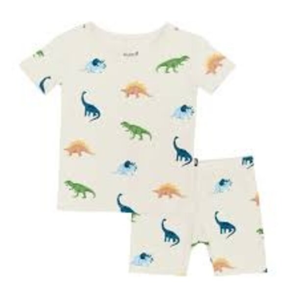Kyte Clothing Kyte: Short Sleeve Toddler PJ - Ecru Roar