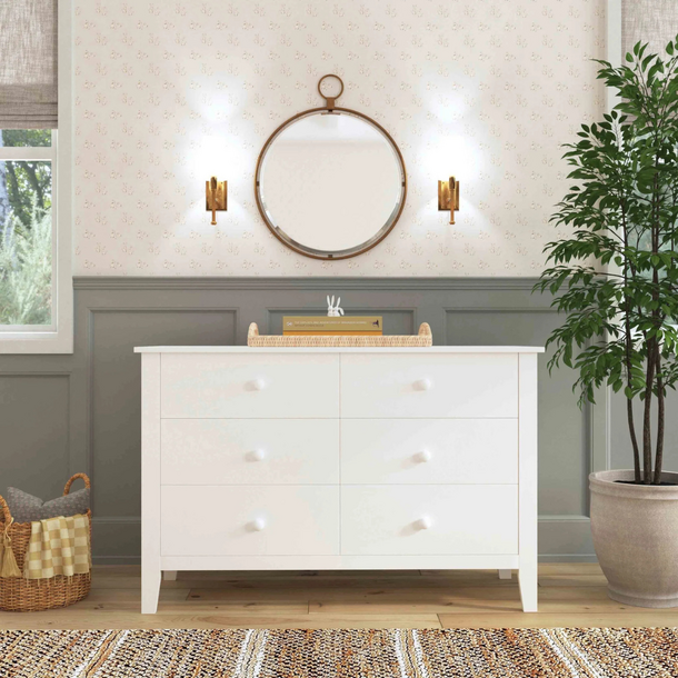 Million Dollar Baby MDB: Morgan 6 Drawer Dresser - White