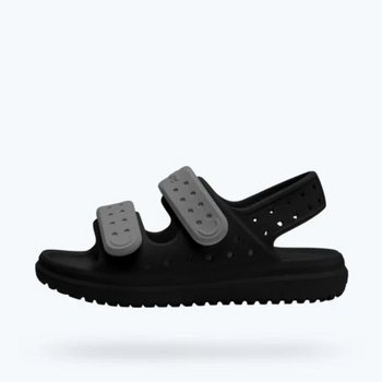 Native Shoes Native: Chase Sandal - Jiffy Black/Satellite Grey(Child) -