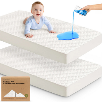 KeaBabies Keababies: Crib Mattress Protector 2pk - Soft White