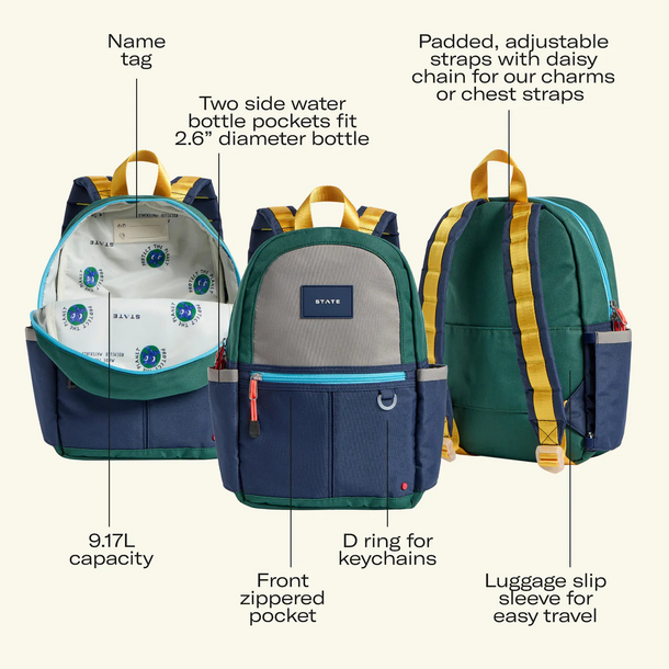 State Bags State Bags: Kane Mini Backpack- Firetruck