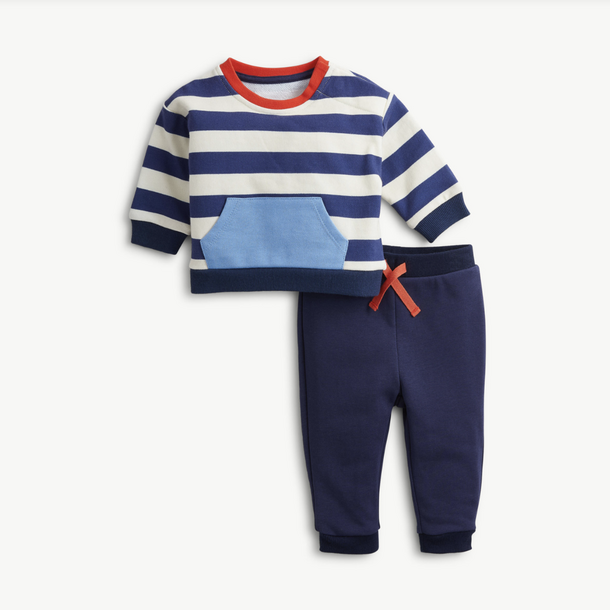 Magnificient Baby Magnetic Me: L/S 2pc Set - Navy Stripe