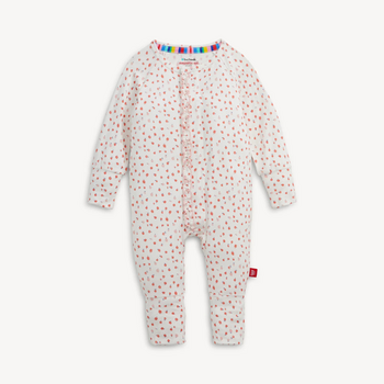 Magnificient Baby Magnetic Me: Coverall  - Apple Blossom w Ruffle