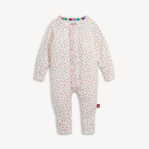 Magnificient Baby Magnetic Me: Coverall  - Apple Blossom w Ruffle