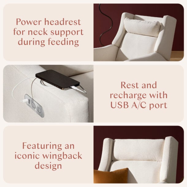 Million Dollar Baby MDB:Kiwi Plus Power Recliner & Swivel Glider w/ Power Adjustable Headrest and USB Port