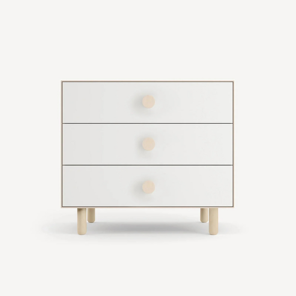 Oeuf OEUF: Dot 3 Drawer Dresser - Birch/White