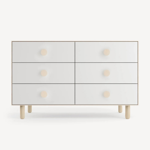 Oeuf OEUF: Dot 6 Drawer Dresser - Birch/White