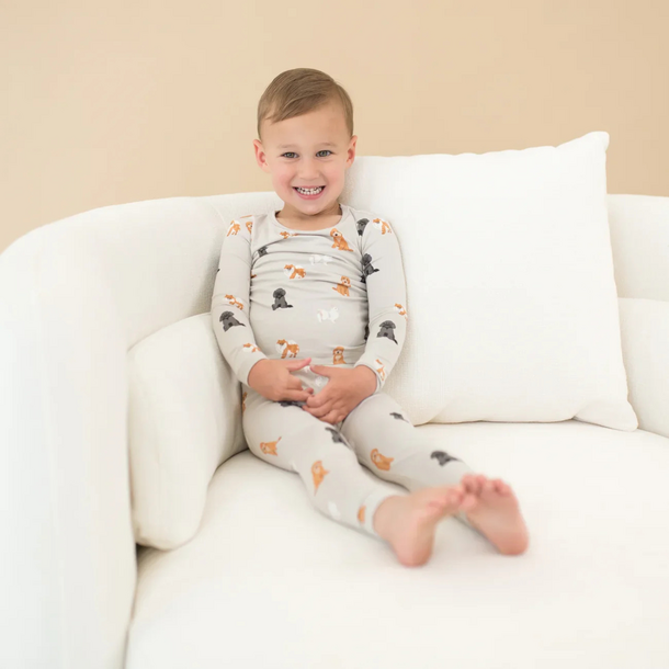 Kyte Clothing Kyte: Toddler Long-Sleeve PJ Set - Fluffy Dog