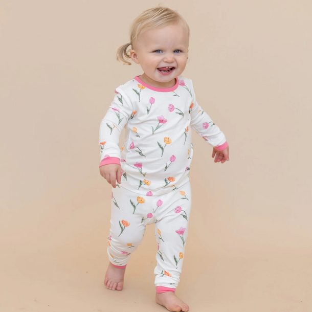 Kyte Clothing Kyte: Toddler Long-Sleeve PJ Set - Tulip