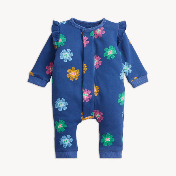 Magnificient Baby Magnetic Me: Terry Romper - Navy Floral