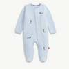 Magnificient Baby Magnetic Me: Footie - Embroidery Dogs Blue