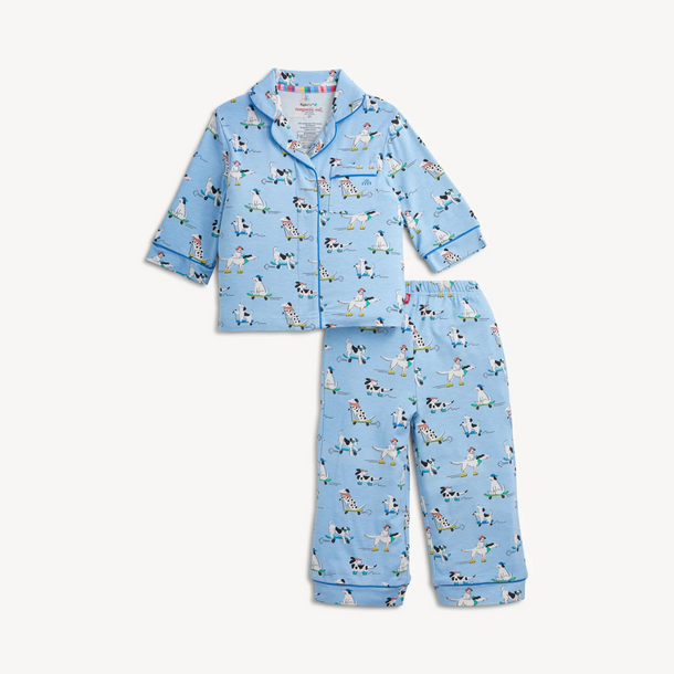 Magnificient Baby Magnetic Me: L/S PJ Set W Piping - Ruff Riders