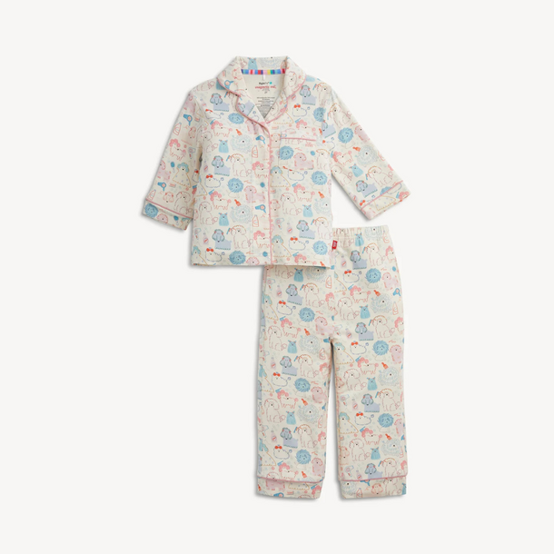Magnificient Baby Magnetic Me: L/S PJ Set W Piping - Poodle Pawlor