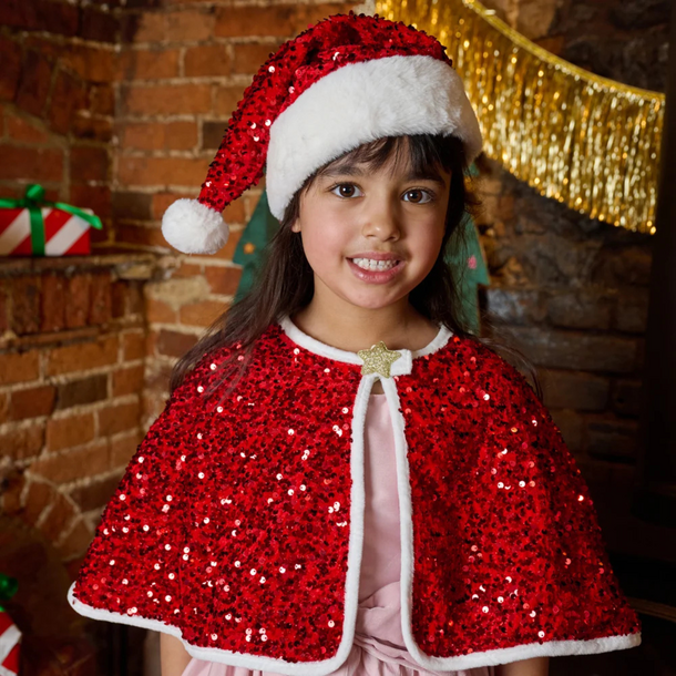 Rockahula Kids Rockahula: Jolly Santa Sequin Velvet Hat (3-10Y)