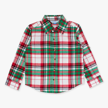Rufflebutts Rufflebutts: L/S Button Down - Dashing Dreams Plaid