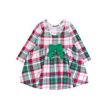 Rufflebutts Rufflebutts: L/S Twirl Dress - Dashing Dreams Plaid