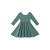 Kyte Clothing Kyte: Long Sleeve Twirl Dress (Toddler) - Pine