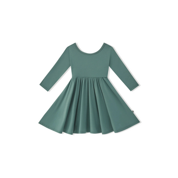 Kyte Clothing Kyte: Long Sleeve Twirl Dress (Toddler) - Pine