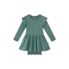 Kyte Clothing Kyte: Long Sleeve Twirl Bodysuit Dress - Pine