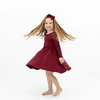 Kyte Clothing Kyte: Long Sleeve Twirl Dress (Toddler) - Burgundy