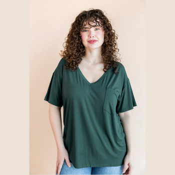 Kyte Clothing Kyte: Oversized V-Neck Tee in Cypress -