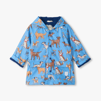 Hatley/Little Blue House Hatley: Blue Little Pups Snap Rain Coat-