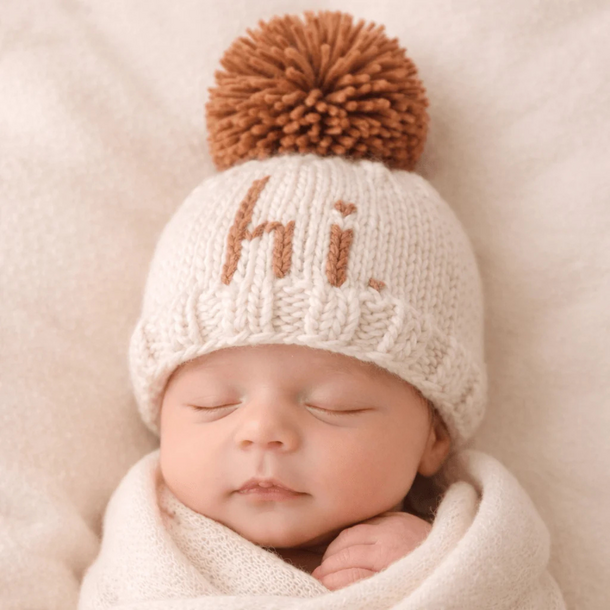 Huggalugs: Hi Pecan Knit Beanie -