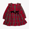 Rufflebutts Rufflebutts: L/S Waterfall Red Nicholas Plaid Bow Dress -