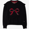 Rufflebutts Rufflebutts: Women's Flutter Sweatshirt- Nicholas Plaid Bow Black