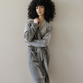 Saranoni Saranoni: Women's Minky Stretch Luxe Robe - Charcoal