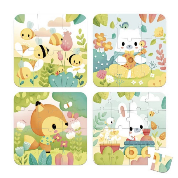 Janod Janod: Pure Puzzle - 4 Puzzle Set