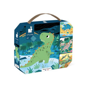 Janod Janod: Dinosaur Puzzle - 4 Puzzle Set