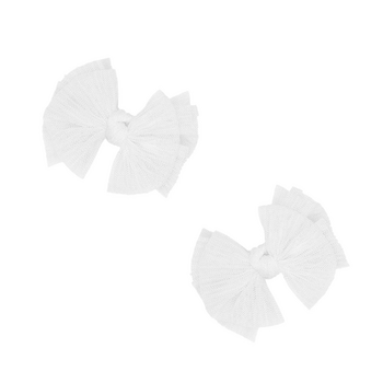 Baby Bling Bows Baby Bling Bows: 2 Pack Tulle Baby Fab Clips - White