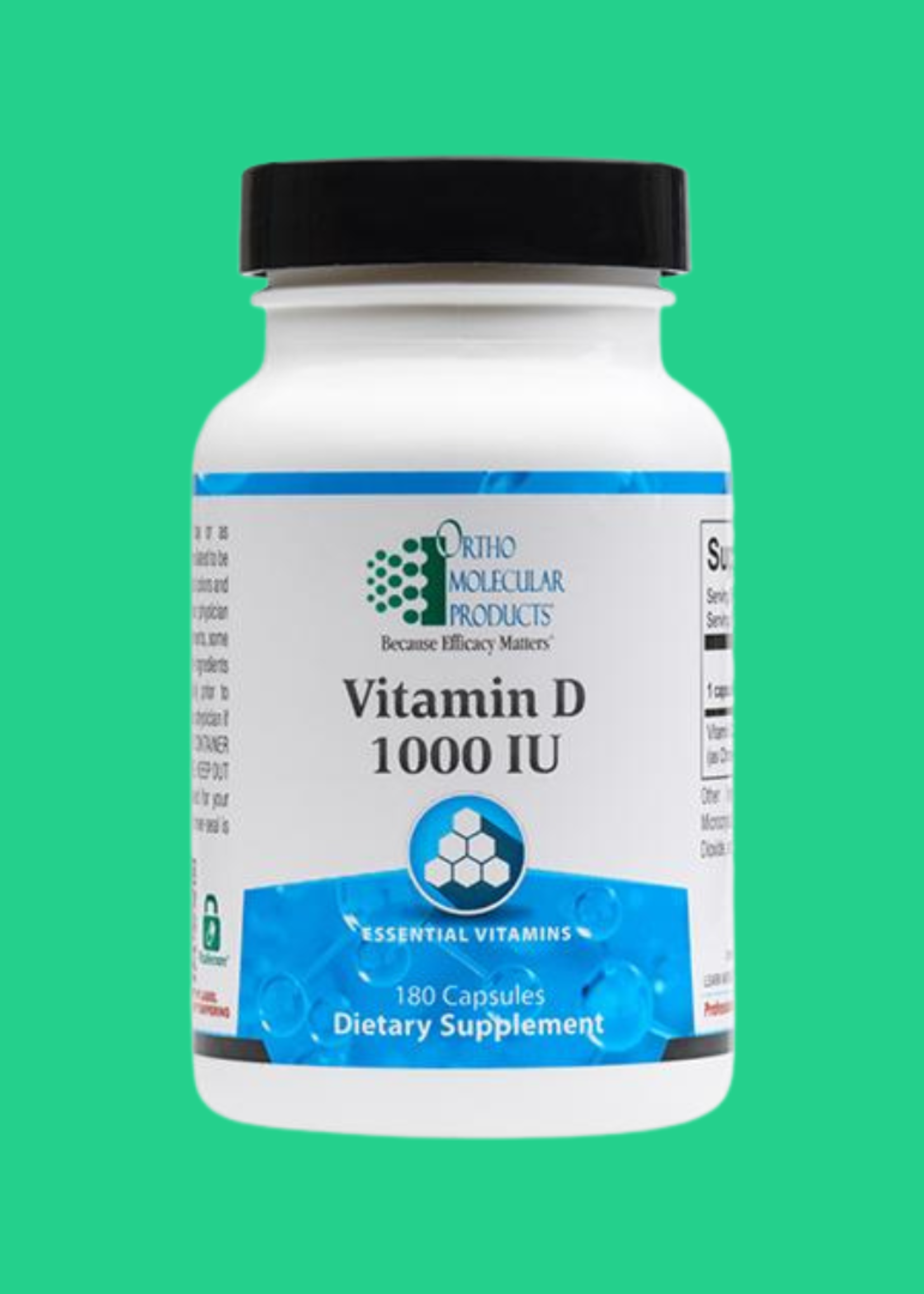 Ortho Molecular Products Vitamin D 1000 IU 180 Capsules Lone Star