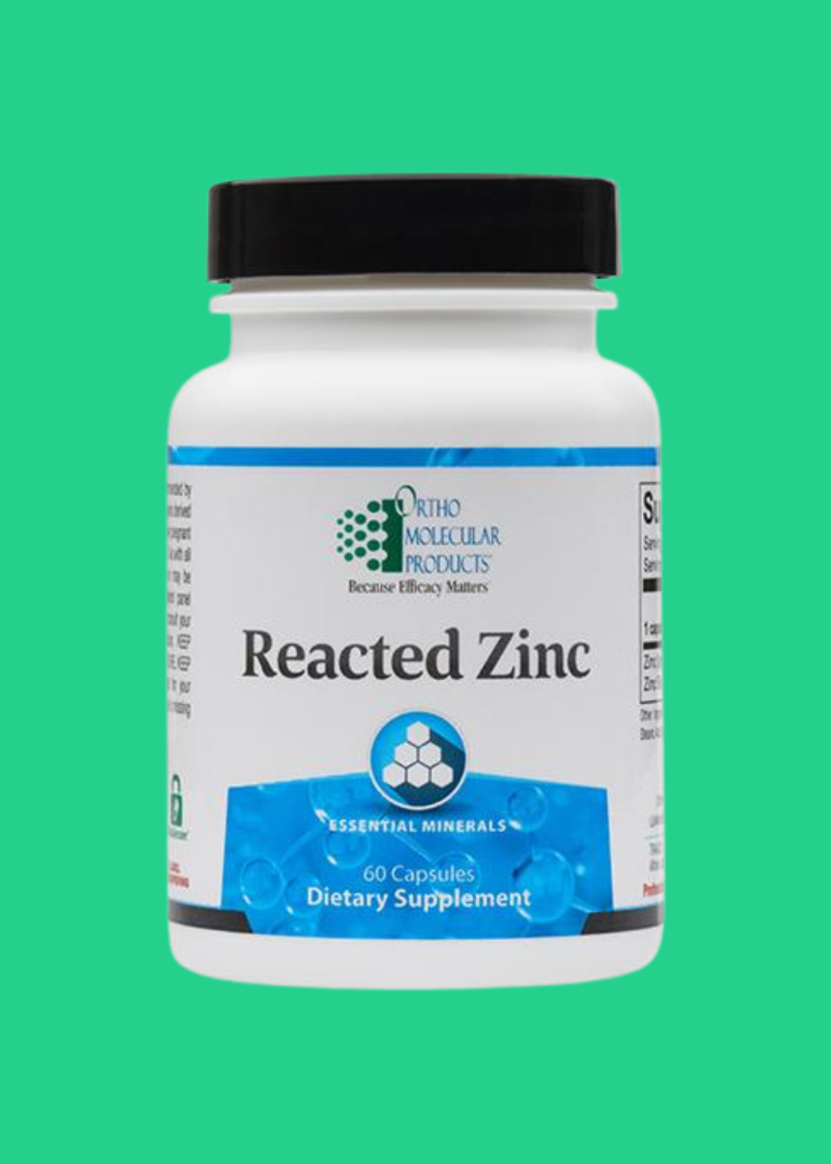 Ortho Molecular Products Reacted Zinc 60 Capsules