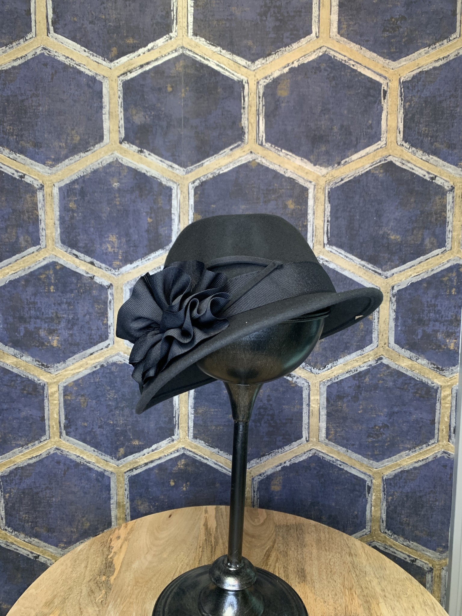 Dark Grey Flapper Style Hat
