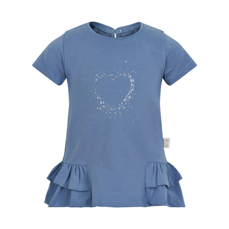 Heart Ruffle Tee - Infinity Sky