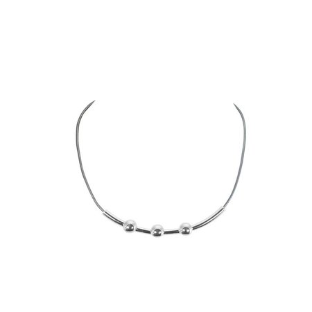 Shiny Silver and Light Grey Necklace