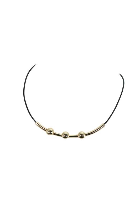 Shiny Gold and Black Necklace