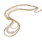 Matte Gold and Pearl Necklace