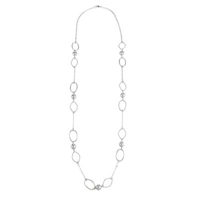 Grey Pearl and Chain Necklace
