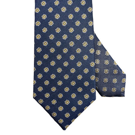 Blue Tie with Gold Medallions